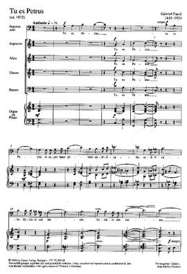 Gabriel Fauré: Tu es Petrus (1872)