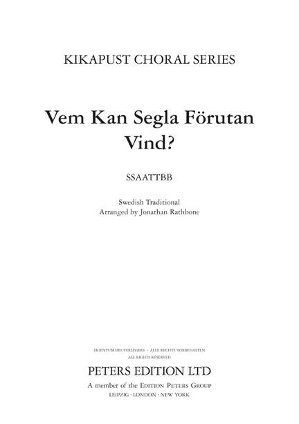 Traditional: Vem Kan Segla