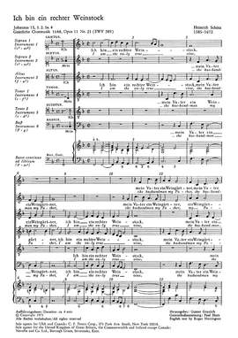 Schütz: Ich bin ein rechter Weinstock (SWV 389 (op. 11 no. 21); FDur)