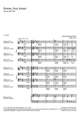 Bach, J S: Motet BWV229 'Komm, Jesu, komm!'