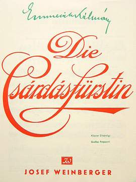 Kalman, Emmerich: Csardasfuerstin, Die/Potpourri (piano)