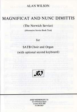 Wilson, Alan: Magnificat & Nunc Dimittis (Norwich;vsc)