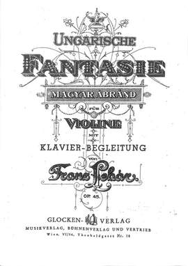 Lehar, Franz: Hungarian Fantasy (violin and piano)
