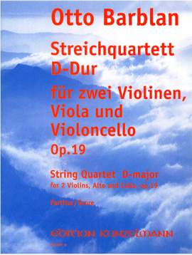 Barblan, Otto: Streichquartett D-Dur op. 19