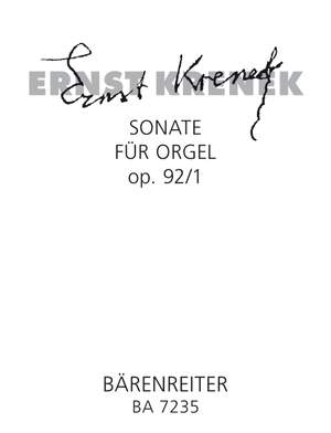 Krenek, E: Sonata, Op.92/ 1