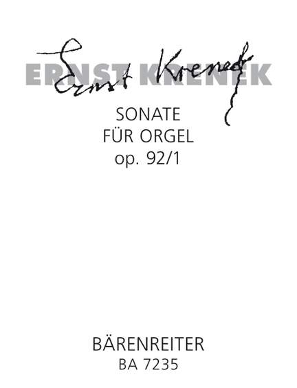 Krenek, E: Sonata, Op.92/ 1