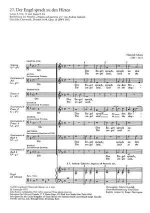 Schütz: Der Engel sprach zu den Hirten (SWV 395 (op. 11 no. 27); F-Dur)