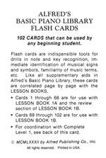 Alfred's Basic Piano Course: Flash Cards, Levels 1A & 1B Product Image