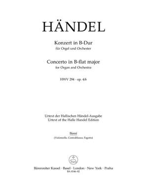 Handel, GF: Concerto for Organ, Op.4/ 6 in B-flat (HWV 294) (Urtext)