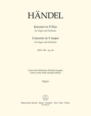 Handel, GF: Concerto for Organ, Op.4/ 4 in F (HWV 292) (Urtext)