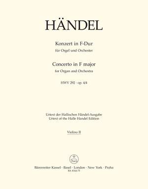 Handel, GF: Concerto for Organ, Op.4/ 4 in F (HWV 293) (Urtext)