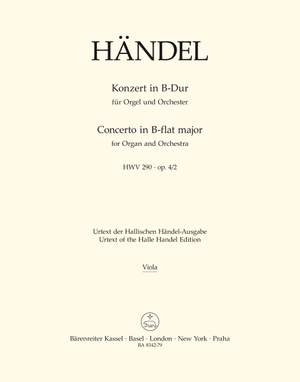 Handel, GF: Concerto for Organ, Op.4/ 2 in B-flat (HWV 290) (Urtext)
