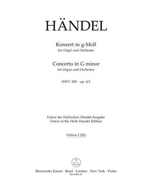 Handel, GF: Concerto for Organ, Op.4/ 1 in G minor (HWV 289) (Urtext)