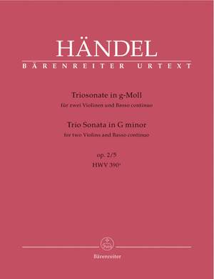 Handel, GF: Trio Sonata in G minor, Op.2/ 5 (HWV 390a) (Urtext)