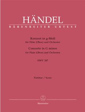 Handel, GF: Concerto for Flute (Oboe) in G minor (HWV 287) (First edition) (Urtext)