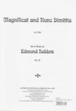 Edmund Rubbra: Magnificat and nunc dimittis Opus 65