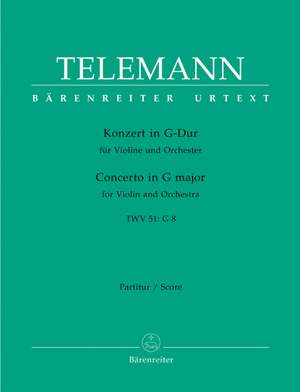 Telemann, G: Concerto for Violin in G (TWV 51: G8) (Urtext)