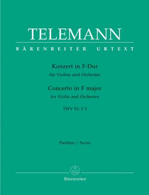 Telemann, G: Concerto for Violin in F (TWV 51: F2) (Urtext)