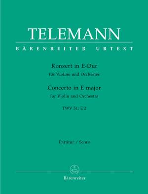 Telemann, G: Concerto for Violin in E (TWV 51: E2) (Urtext)