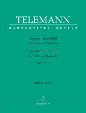 Telemann, G: Concerto for Violin in E minor (TWV 51: e3) (Urtext)