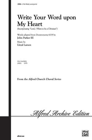 John Parker: Write Your Word Upon My Heart 2-Part Choir