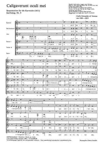 Gesualdo: Caligaverunt oculi