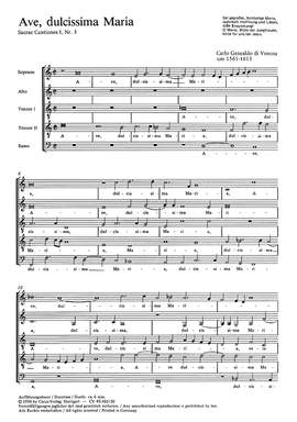 Gesualdo di Venosa: Ave, dulcissima Maria (dorisch)