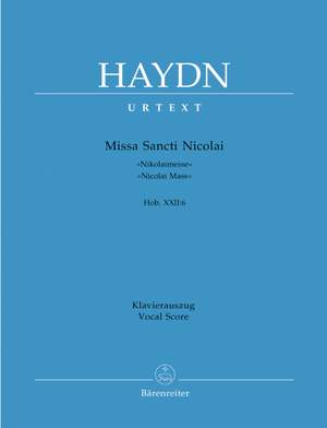 Haydn, FJ: Missa Sancti Nicolai (St Nicholas Mass) (Hob.XXII:6) (Urtext)