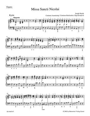 Haydn, FJ: Missa Sancti Nicolai (St Nicholas Mass) (Hob.XXII:6) (Urtext) (L)