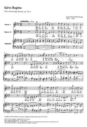 Rheinberger: Salve Regina (Sei uns gegrüßet, o Königin) (Op.118 no. 1; As-Dur)