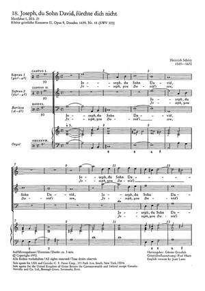 Schütz: Joseph, du Sohn Davids (SWV 323 (op. 9 no. 18); a-Moll)