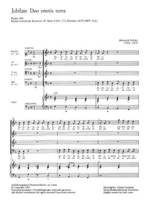 Schütz: Jubilate Deo omnis terra (SWV 332 (op. 9 no. 27); F-Dur)