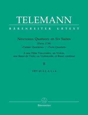 Telemann, G: Paris Quartets Vol.2 (B minor, A major, E minor / TWV 43: h2, A3, e4) (Urtext)