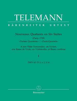Telemann, G: Paris Quartets Vol.1 (D major, A minor, G major / TWV 43: D3, a2, G4) (Urtext)