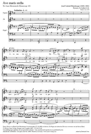 Rheinberger: Ave maris stella (Op.171 no. 4a; D-Dur)
