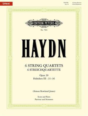 Haydn: The 6 String Quartets Op.20 (Full Score & Parts)
