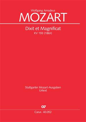 Mozart: Dixit et Magnificat (KV 193; C-Dur)
