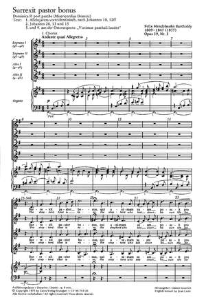 Mendelssohn Bartholdy: Surrexit pastor bonus (Op.39 no. 3; G-Dur)
