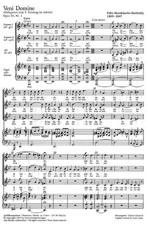 Mendelssohn Bartholdy: Veni Domine (Op.39 no. 1; g-Moll)