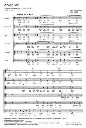 Rheinberger: Abendlied (Op.69 no. 3; F-Dur)