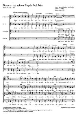 Mendelssohn Bartholdy: Denn er hat seinen Engeln befohlen (GDur)