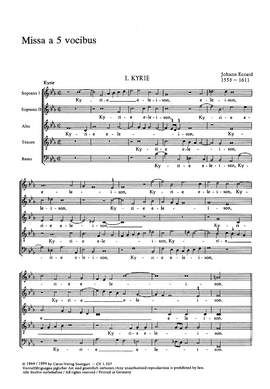 Eccard: Missa a 5 vocibus