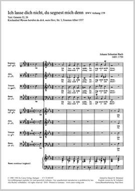 Bach, JS: Ich lasse dich nicht, du segnest mich denn (BWV Anh. III 159; f-Moll)