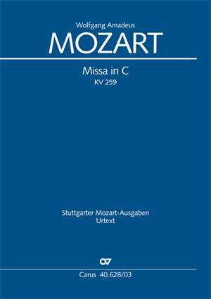 Mozart: Missa in C (KV 259; C-Dur)