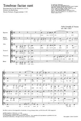 Gesualdo di Venosa: Tenebrae factae sunt