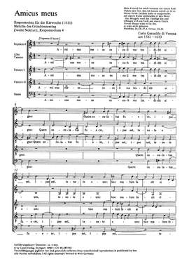Gesualdo di Venosa: Amicus meus