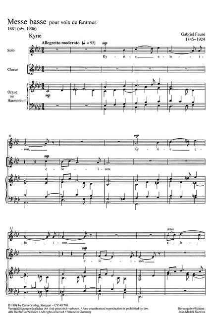 Fauré: Messe basse (AsDur)
