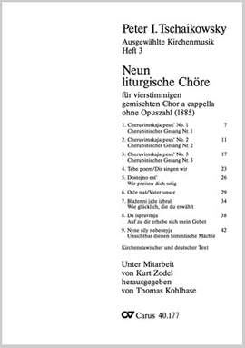 Tschaikowsky: Neun liturgische Chöre
