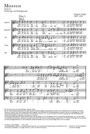 Allegri: Miserere mei, Deus (gMoll)