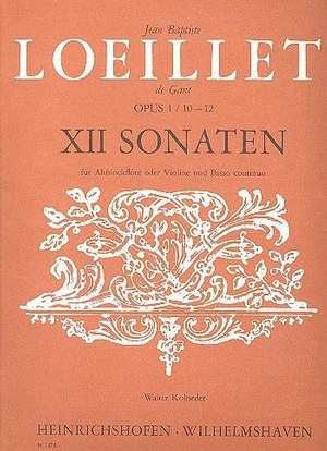Loeillet, J-B (de Gant: Sonatas Op.1 Nos.10-12